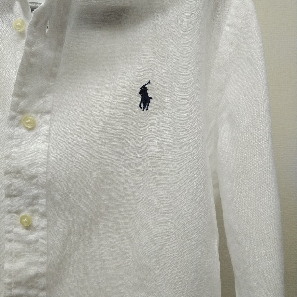 ラルフローレン リネンシャツ 麻100% XS ボタンダウンシャツ RALPH