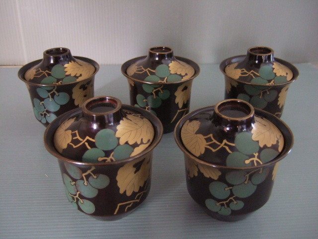 輪島塗　蔦鈴虫　蒔絵　小吸物椀　五客　木製 輪島塗 蒔絵 五客 小吸物椀 木製の通販はau PAY 蔦鈴虫 吸物