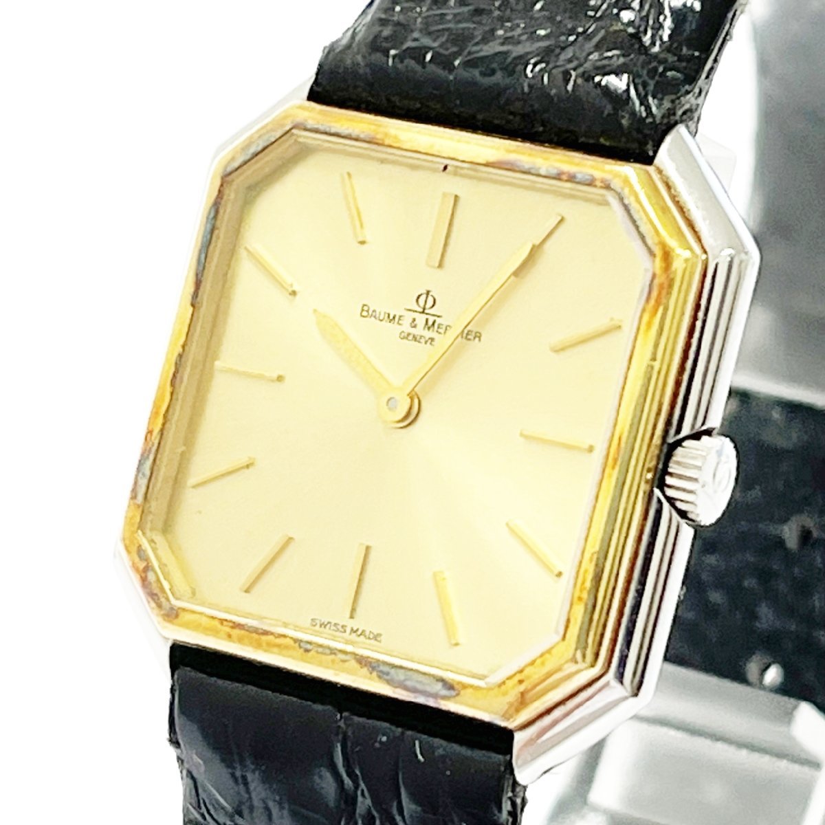 1円スタート】Baume & Mercier ボーム＆メルシェ A1760 018 スクエア 