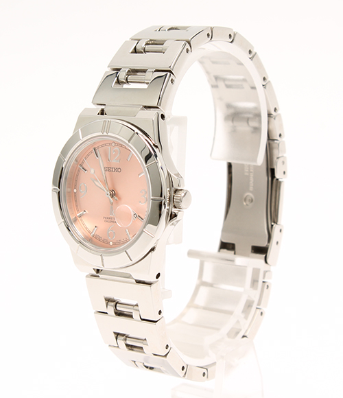 美品 セイコー ルキア 4F32-0130 クォーツ ピンク文字盤 腕時計