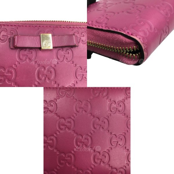 ブランド別 GUCCI グッチ シマレザー 長財布 ピンク