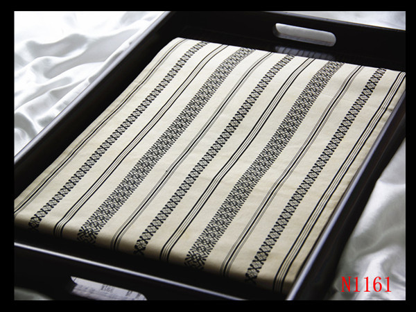 C 美品 本場筑前博多織 献上 黒白 正絹 全通 開き名古屋帯 O3 本場筑前 博多織 名古屋帯 献上 正絹 グレー系 00165 別誂 | きもの