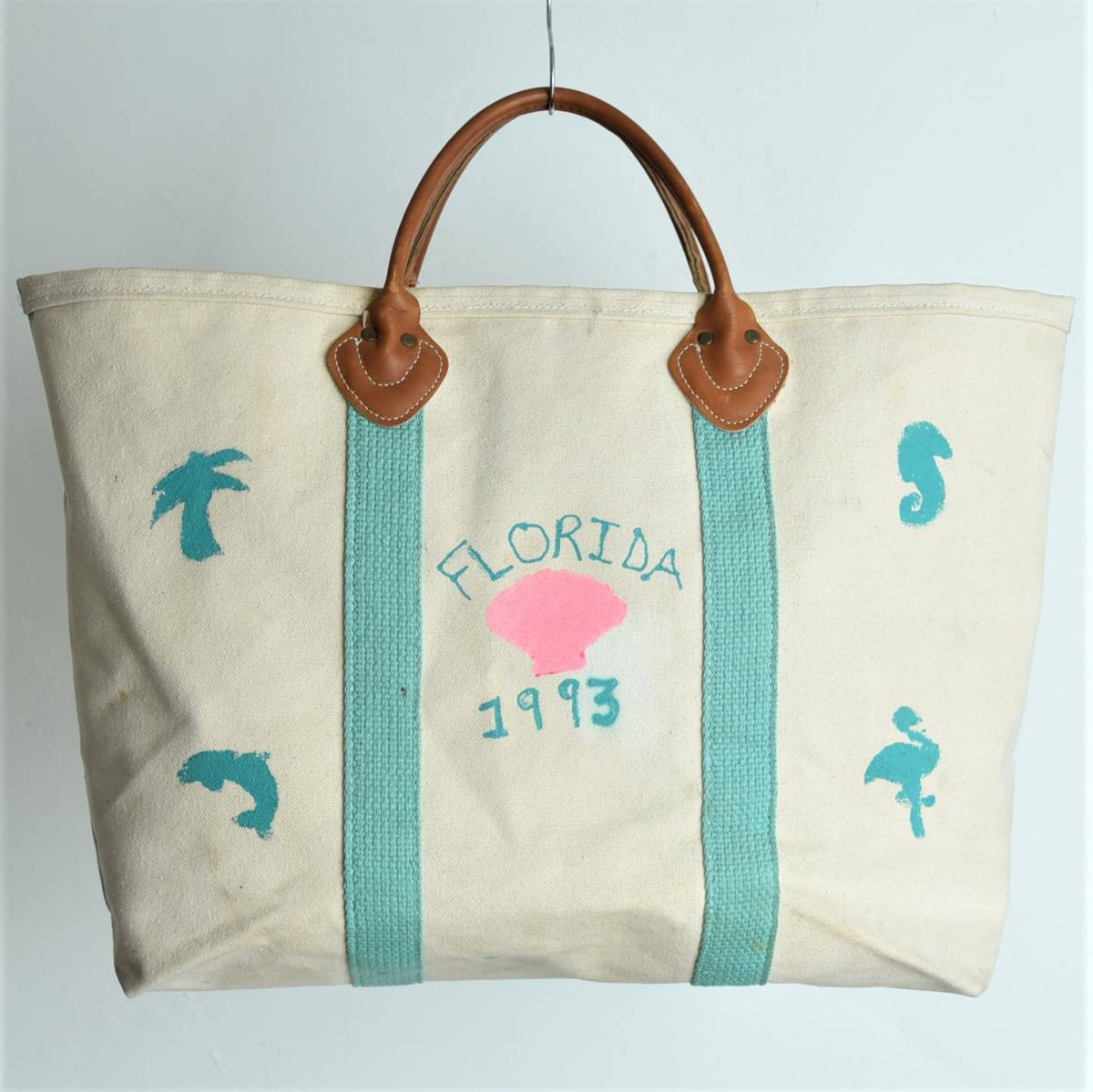 ハンドペイント！ FACTORY STOREタグ！ 80s USA製 L.L.Bean レザー 