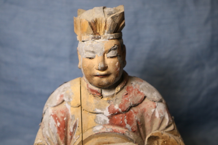 木彫 仏 坐像 検十王閻魔大王地獄仏教美術仏像神像珍品 骨董オブジェ