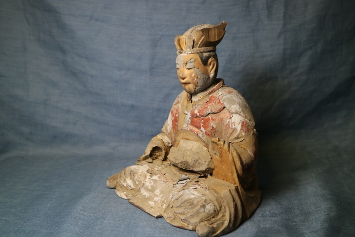 木彫 仏 坐像 検十王閻魔大王地獄仏教美術仏像神像珍品 骨董オブジェ