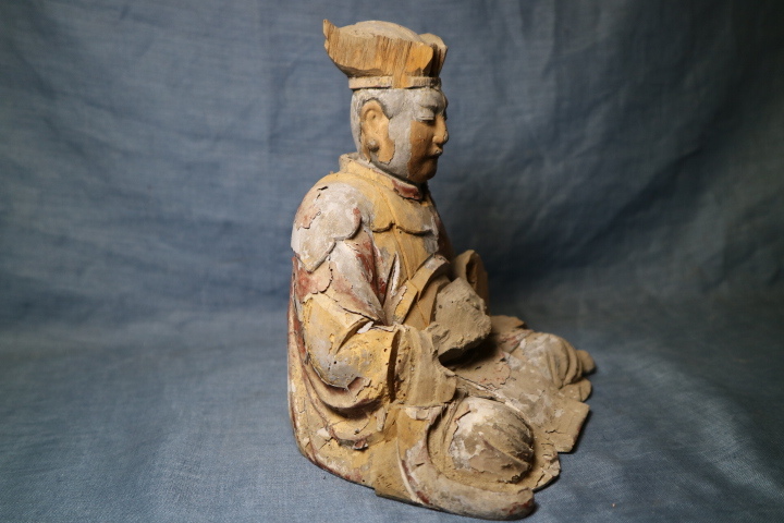 木彫 仏 坐像 検十王閻魔大王地獄仏教美術仏像神像珍品 骨董オブジェ
