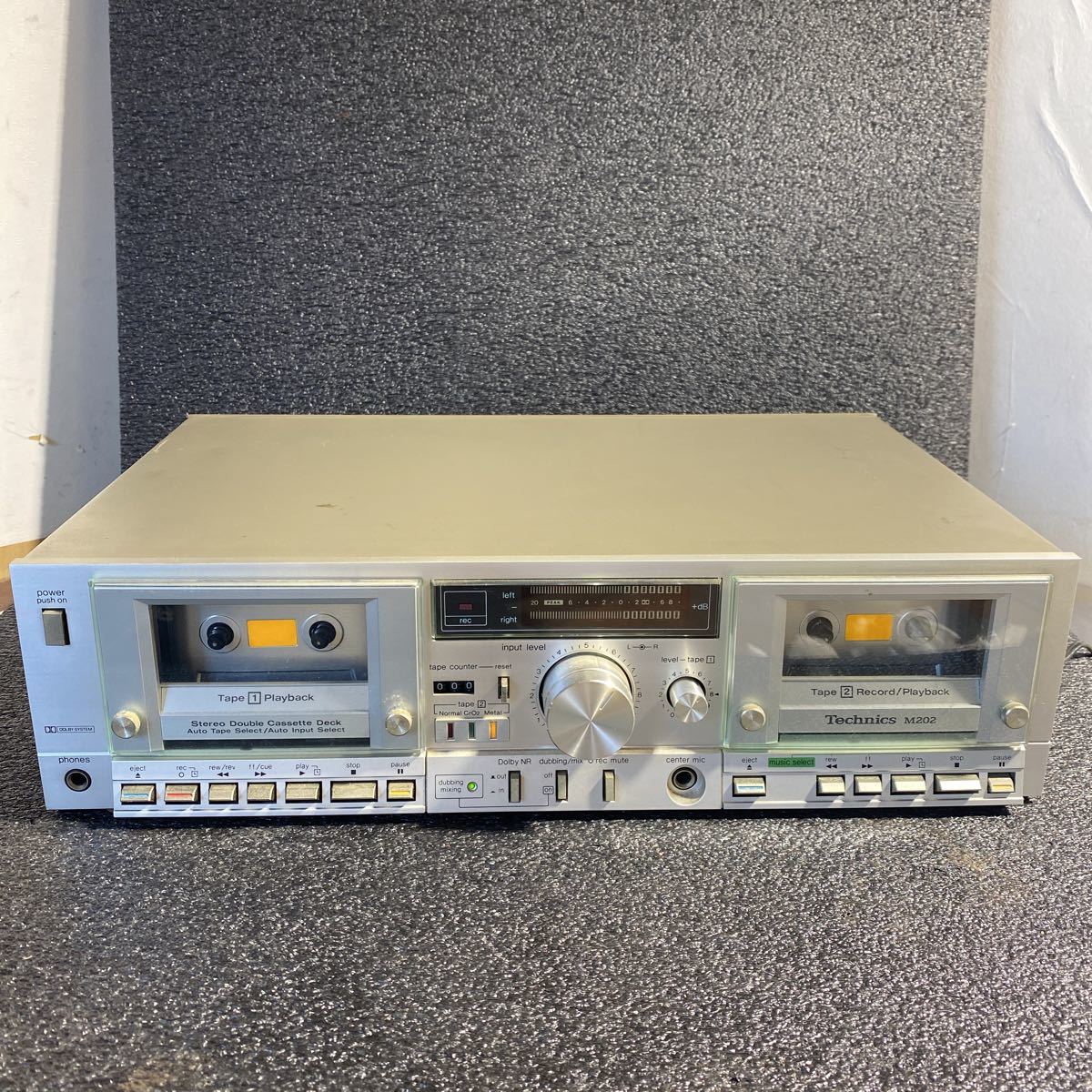 Technics ダブルカセットデッキ RS-M202 通電のみ確認 カセットデッキ