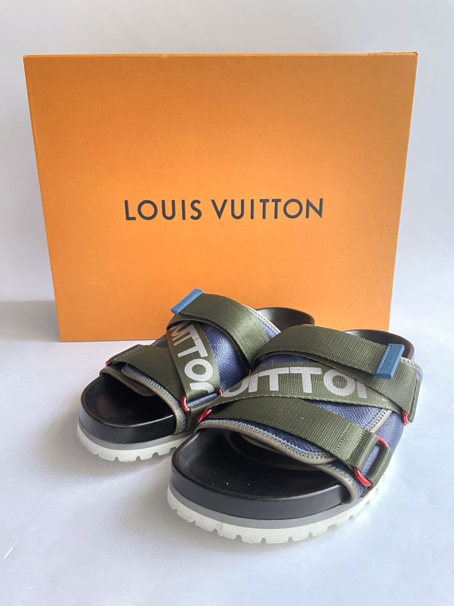 カ*ズ様 国内正規品LOUIS VUITTON ホノルルライン ミュールサンダル Louis Vuitton Paris ルイヴィトン ホノルル ライン ミュール サンダル