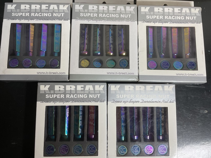 廃番★【未使用】★K-BREAK ケイブレイク★希少カラー:チタン●スーパーレーシングナット Ver1●90mm●M12xP1.25●20本 スズキ/日産/スバル_1
