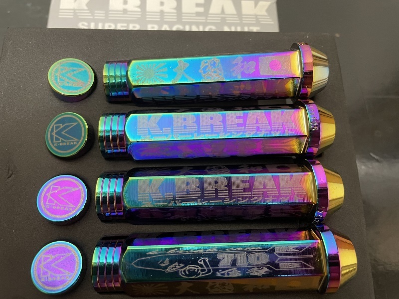 廃番★【未使用】★K-BREAK ケイブレイク★希少カラー:チタン●スーパーレーシングナット Ver1●90mm●M12xP1.25●20本 スズキ/日産/スバル_5