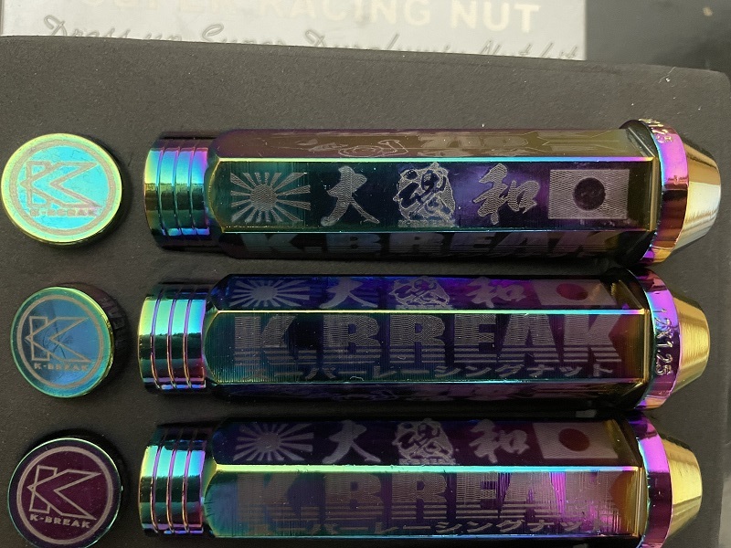 廃番★【未使用】★K-BREAK ケイブレイク★希少カラー:チタン●スーパーレーシングナット Ver1●90mm●M12xP1.25●20本 スズキ/日産/スバル_6