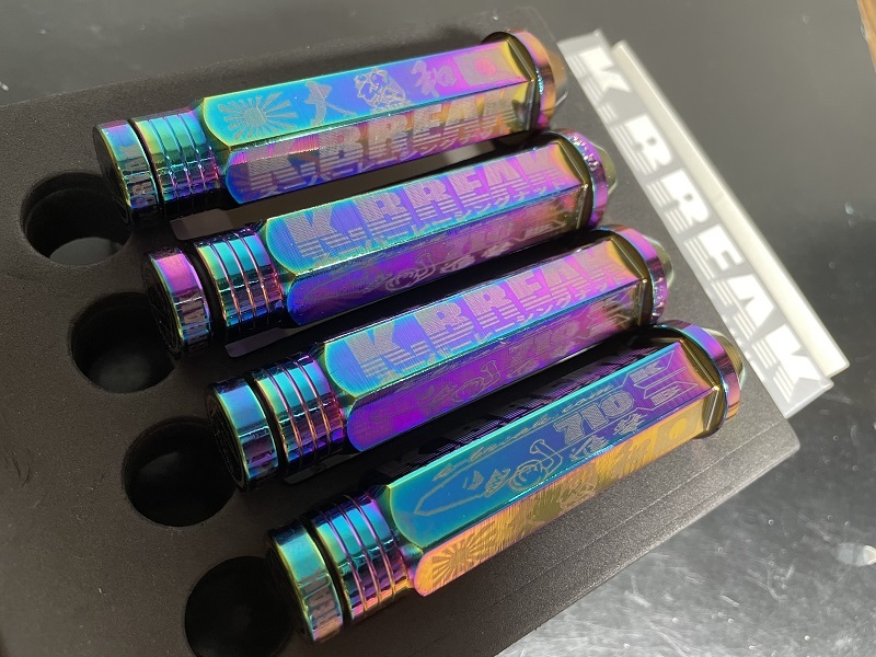 廃番★【未使用】★K-BREAK ケイブレイク★希少カラー:チタン●スーパーレーシングナット Ver1●90mm●M12xP1.25●20本 スズキ/日産/スバル_9