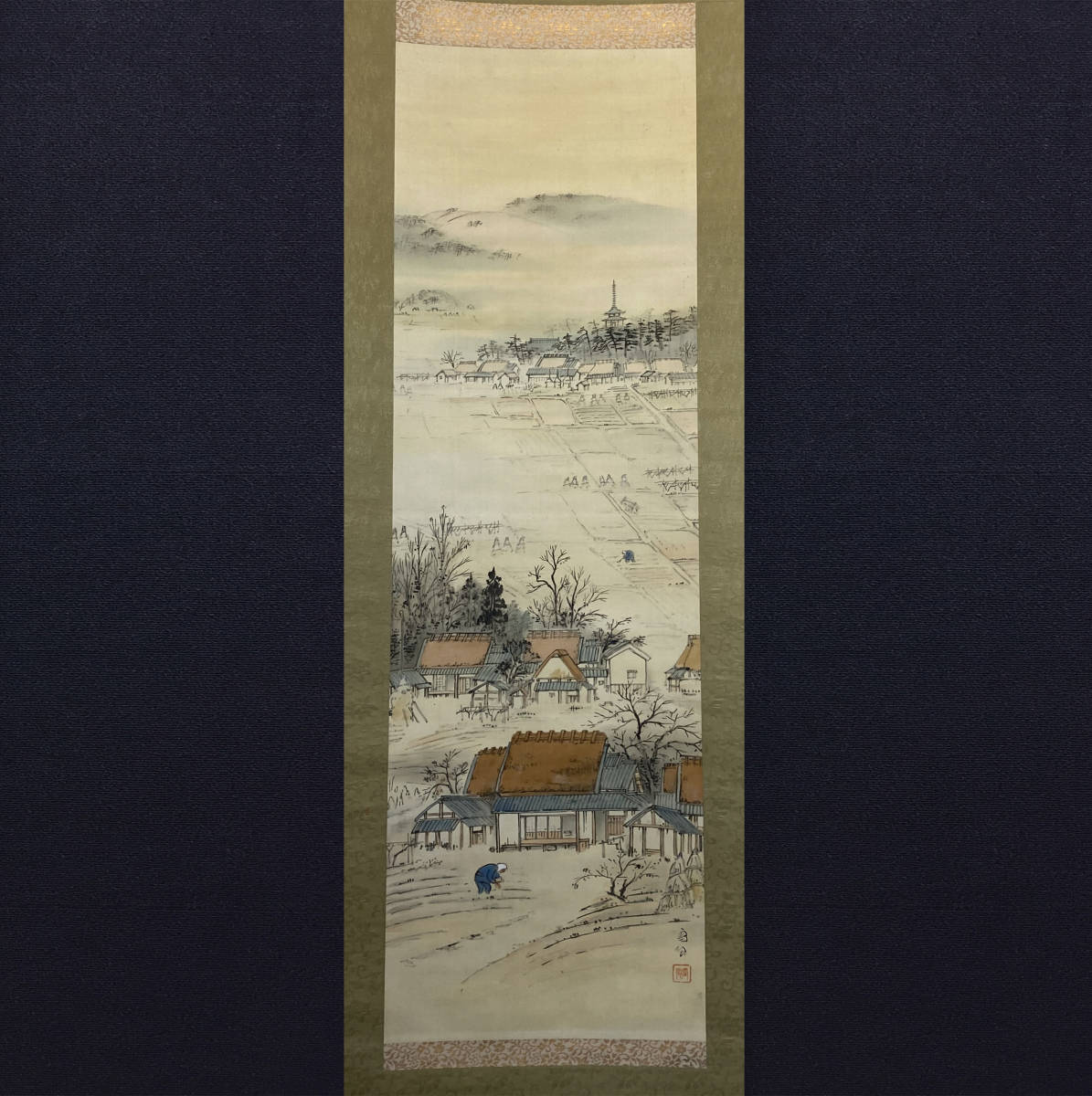 大型掛軸 模写】【芸】立野雪郷（春耕）日本画 寺崎広業、結城素明に学び 古
