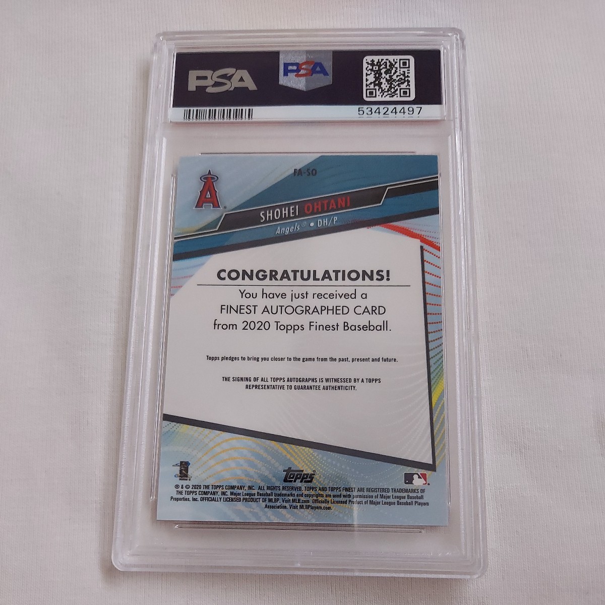5枚限定 ラストナンバー5/5】大谷翔平 2020 Topps FINEST SHOHEI
