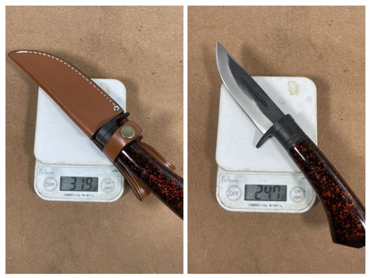 トヨクニ 晶之作剣鉈四寸 漆仕上げ柄 白紙 未使用品 剣鉈 アウトドア  