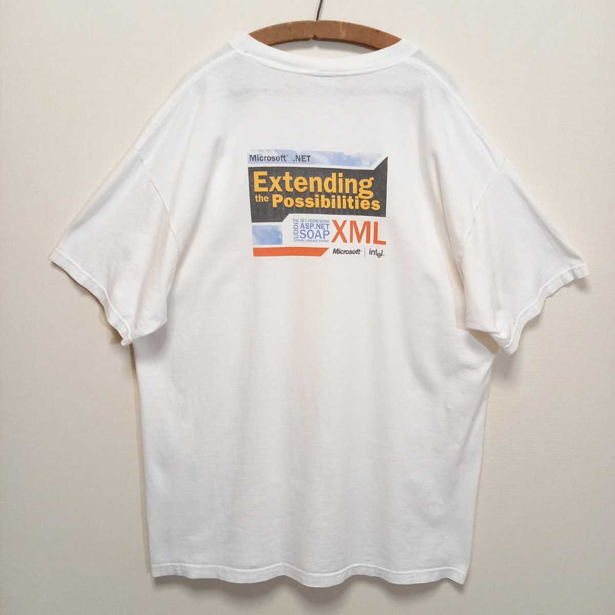 2002年 / オリジナル》Microsoft .net 企業 Tシャツ メンズ XL apple  