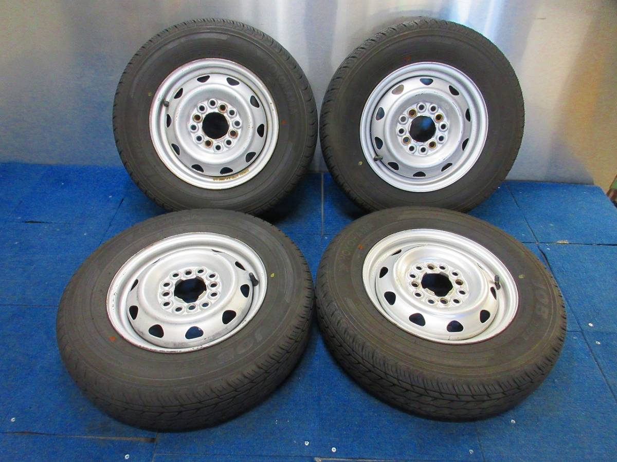 ★9分山★20年製★ ヨコハマJOB RY52 145R12　マルチスチールホイール 12×3.5J 4H-100/110/114.3 4本セット 軽トラ・軽バン等　D1265