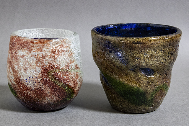 送料無料｜現状販売｜個人保管品｜琉球ガラス｜稲嶺盛吉｜グラス｜カップ｜コップ｜2個セット｜B