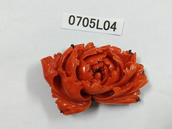 珊瑚　彫刻ブローチ5点セット 0705L04 本珊瑚 サンゴ 帯留 彫刻品 約19.2g アクセサリー、時計