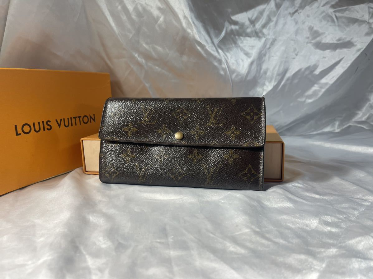 LOUIS VUITTON 中古美品ヴィトン モノグラム ポシェット ポルトモネ クレディ ２つ折り財布