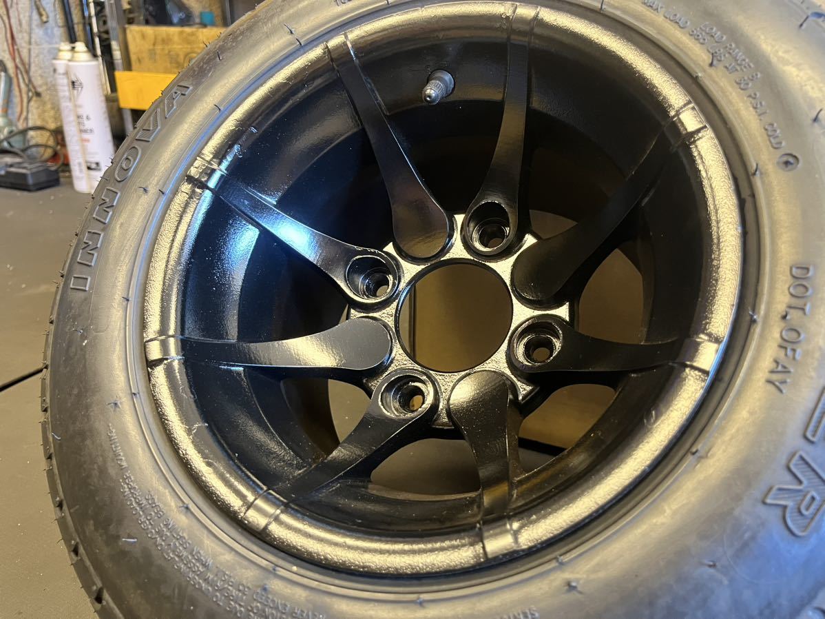 ジャイロ用10インチアルミホイールタイヤセットジャンク品