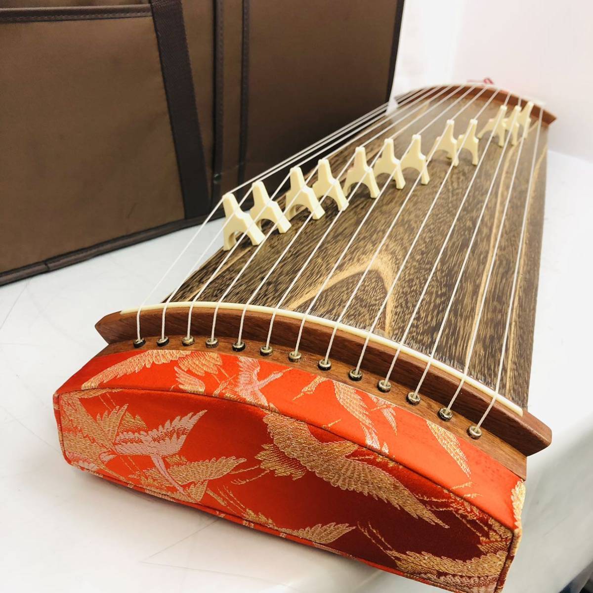 7SB116 ゼンオン 文化箏羽衣 ソフトケースセット 長さ88cm 中古 現状品