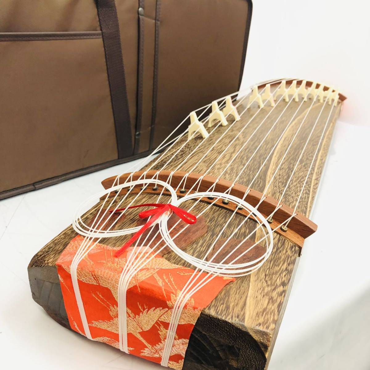 7SB116 ゼンオン 文化箏羽衣 ソフトケースセット 長さ88cm 中古 現状品
