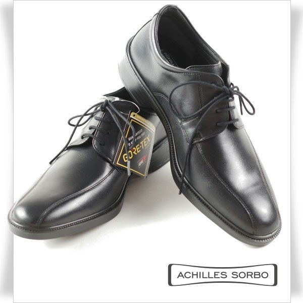 新品1円～★定価2.6万 ACHILLES SORBO アキレス ソルボ 日本製 ゴアテックス GORE-TEX 牛革レザービジネスシューズ 24.0cm 黒 ◆4244◆