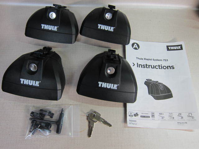 【送料無料】THULE スーリー753フットセット　フィックスポイント用　美品