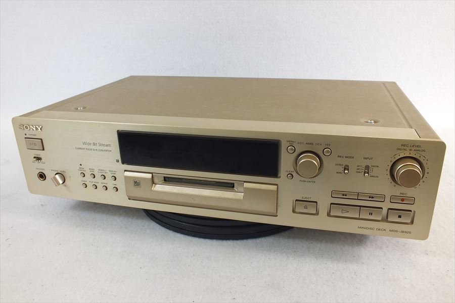 【美品・動作確認済】SONY MDS-JB920 MDデッキ レコーダー ◇ SONY ソニー MDS-JB920 MDプレーヤー 中古 現状品 230709M5284 SONY