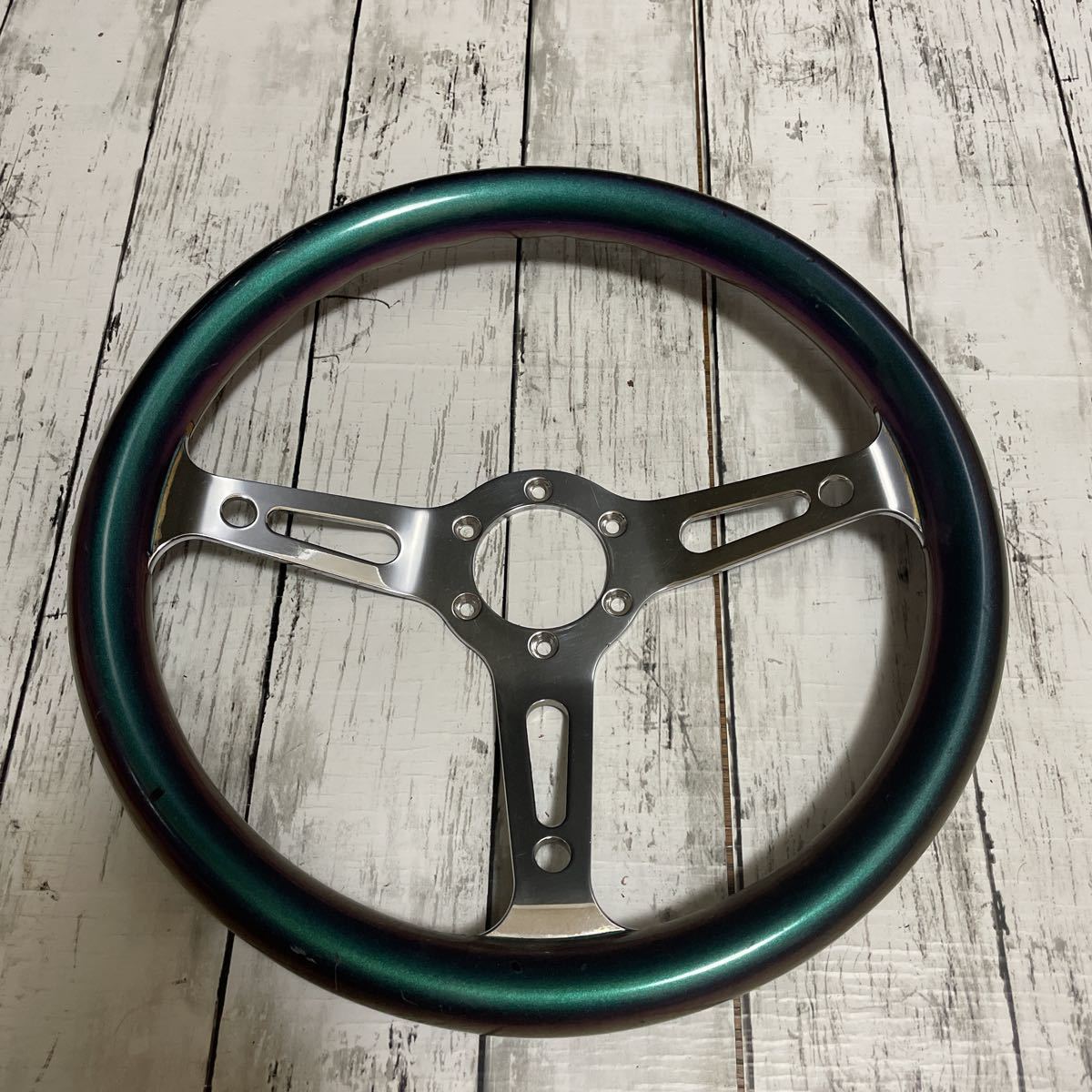 旧車にcomusa italy ウッドステアリング　直径33cm一応ジャンクにて 旧車にcomusa italy ウッドステアリング 直径33cm一応ジャンクにて
