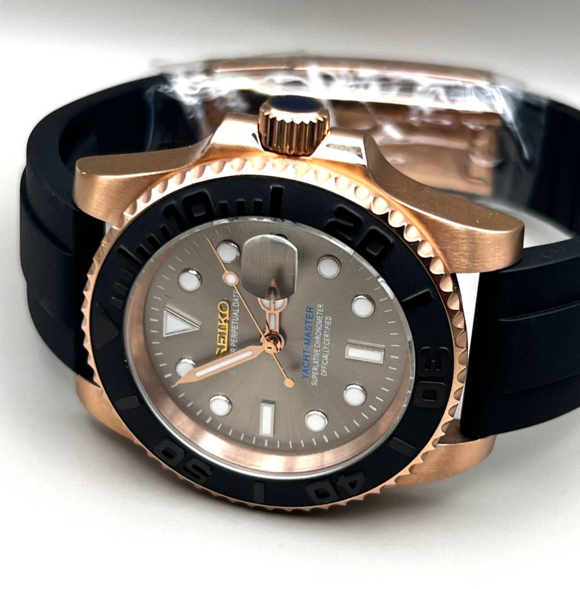 新品▫️40mm MOD ヨットカスタム 日本製NH35搭載 SEIKO MOD NH35 カスタム ヨットM ピンクゴールド 40mm 機械式