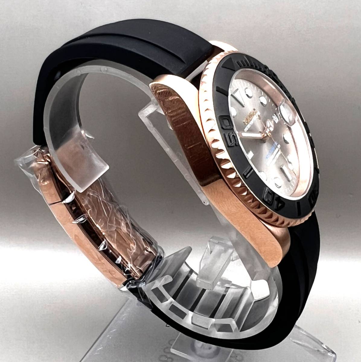カスタム MOD NH35 自動巻き ピンクダイヤル グライドロック 腕時計 SEIKO MOD NH35 カスタム ヨットM ピンクゴールド 40mm 機械式