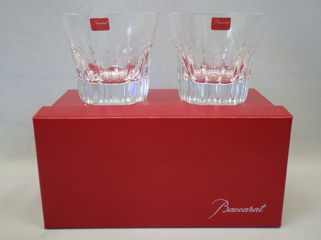 未使用保管品　Baccarat バカラ タンブラー　ロックグラス　クリスタルガラス　2客セット 箱付