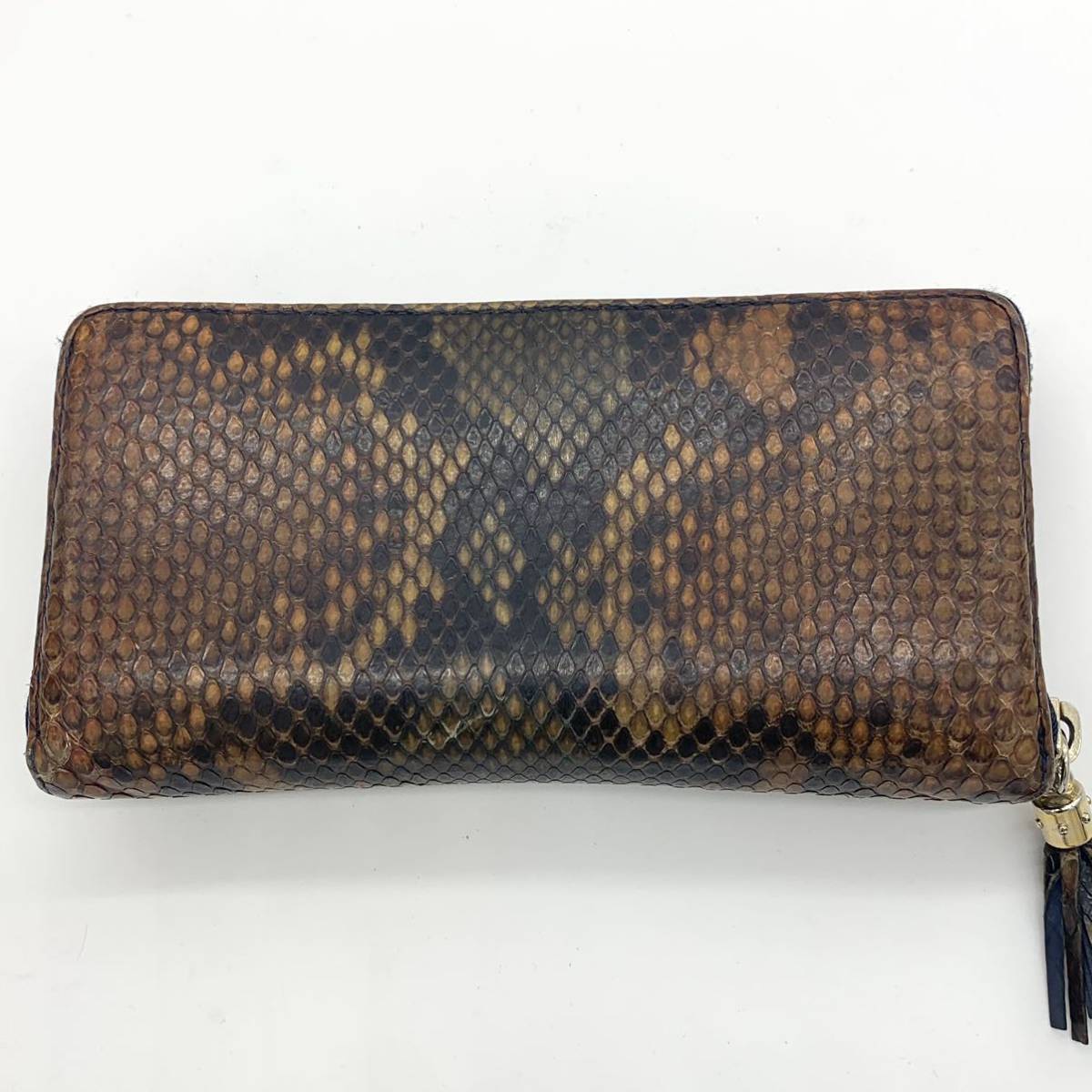 パイソン【超希少 美品】GUCCI グッチ 長財布 ラウンドファスナー 