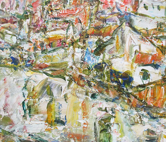 #吉野純　油彩画　額装 吉野純『トレド風景（スペイン）』油彩、キャンバス F3号 サイン、裏
