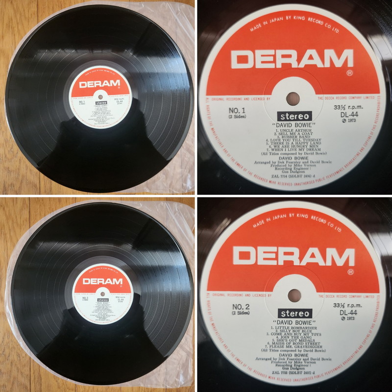 デビッドボウイー LPレコード 3枚まとめて DL-44/デビューアルバム RCA