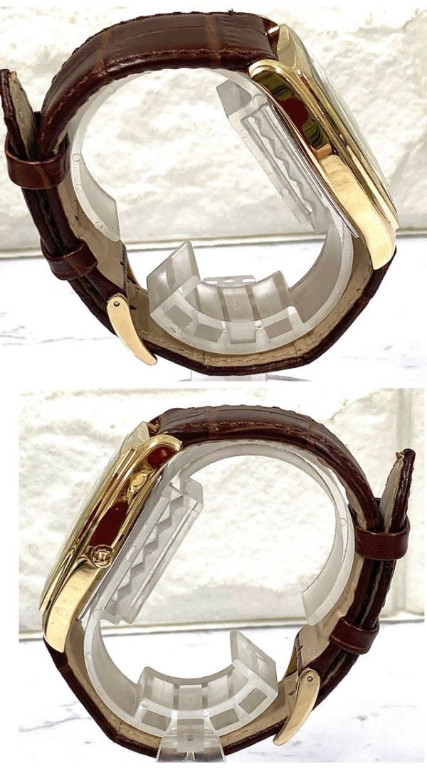 SEIKO セイコー 5Y66-0AF0 トリプルカレンダー 革ベルト ゴールド