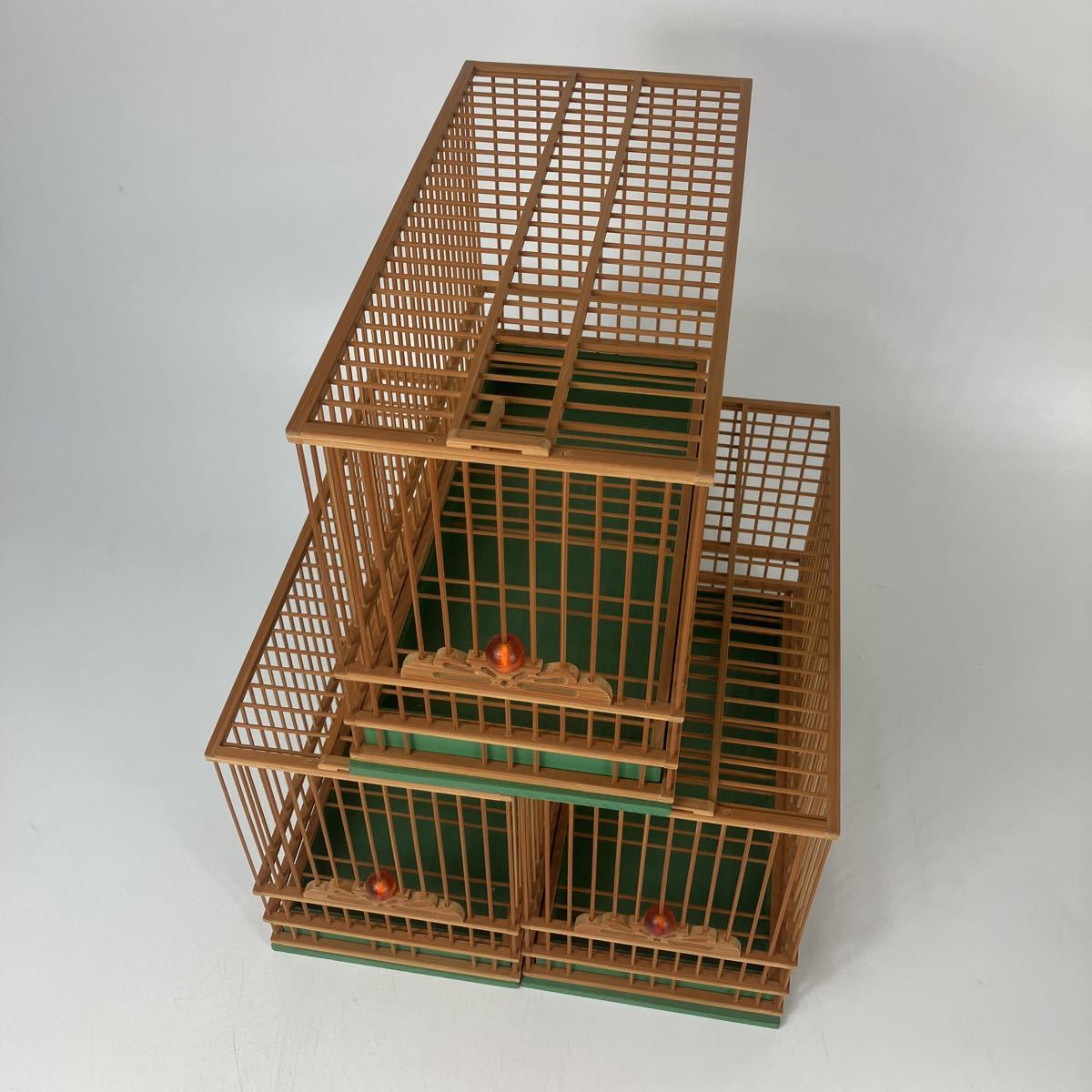 鳥籠 鳥かご 竹製 | 貝漆？ ② 状態良好 ②鳥かご まとめて 高さ17.3cm