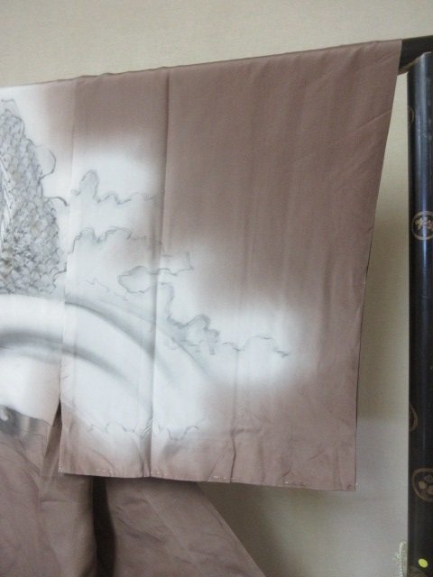 1円 良品 正絹 長襦袢 男性用 浮世絵 龍 高級 渋カッコいい 袷 身丈141cm