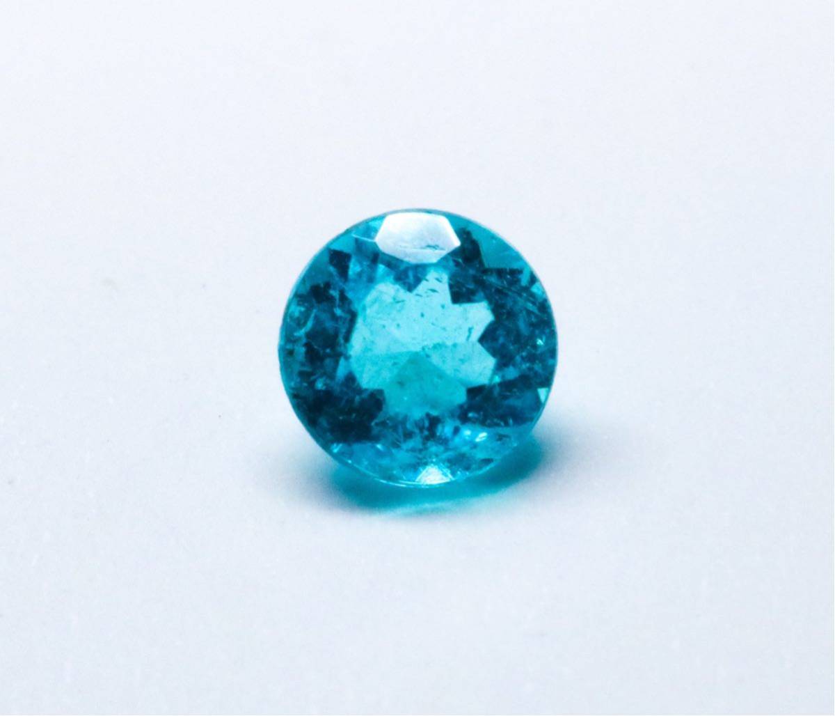 綺麗!!ネオンカラーパライバトルマリン 0.132ct (サイズ直径3.23×高さ2.03mm)日本宝石科学協会ソーティング　