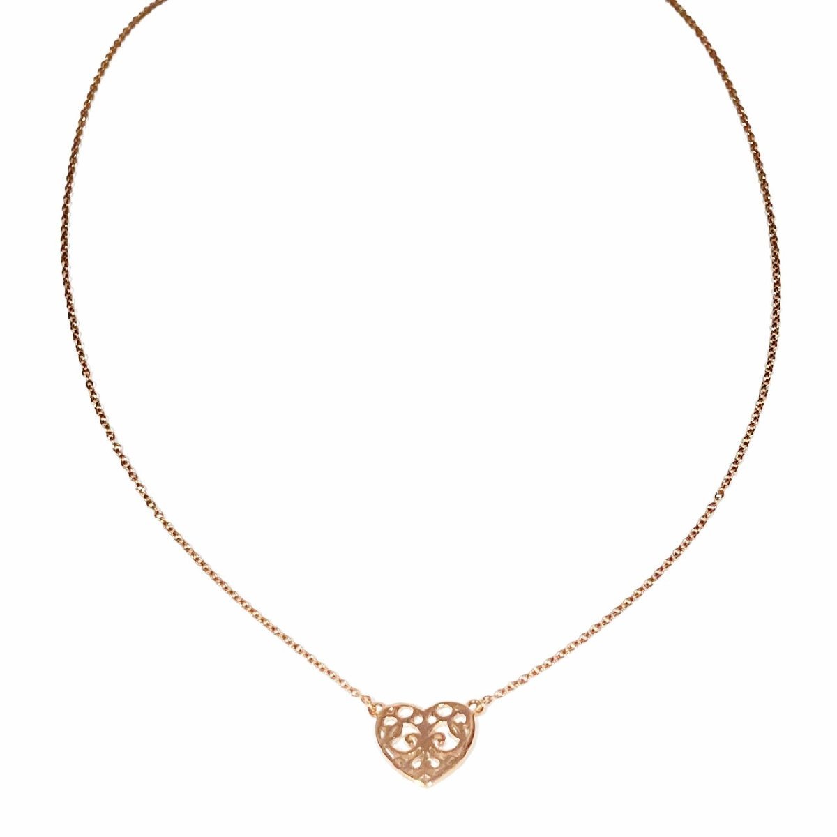 TIFFANY&Co. ティファニー エンチャント ハート ルベドメタル ネックレス 40センチ ローズゴールドカラー 【美品】 U2308K49