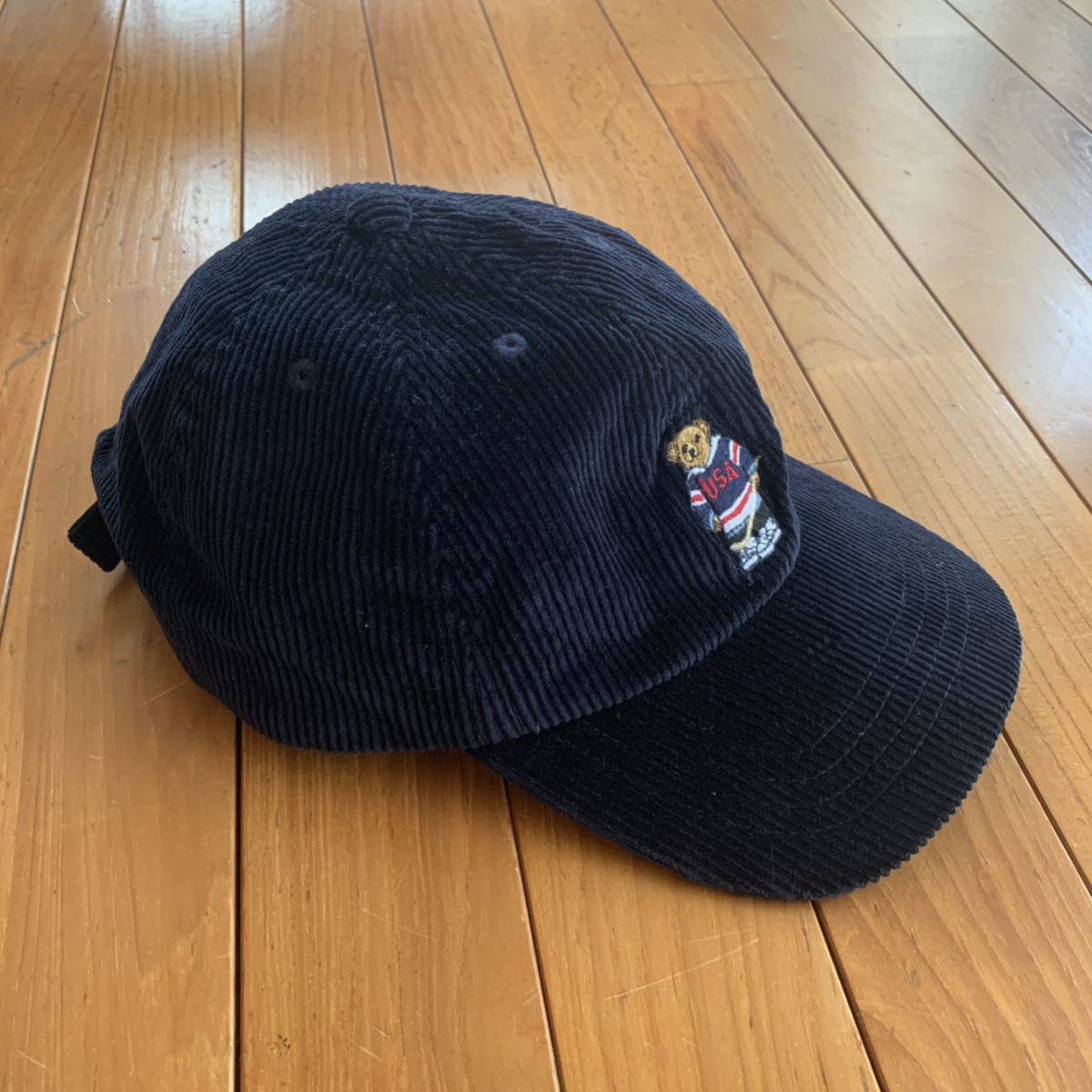 ポロラルフローレン ポロベア コーデュロイキャップ 帽子 キッズ 