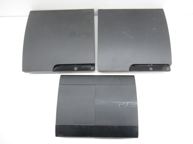 n70035-ty ジャンク★計3台 SONY/ソニー PS3本体 CECH-3000B(320GB)×2、CECH-4300C（500GB）×1 [035-230804]