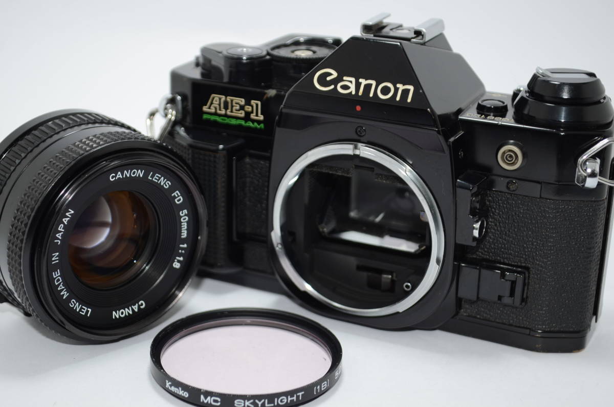 外観並級】Canon AE-1 Program ブラック キヤノン FD 50mm F1.8 #t7126