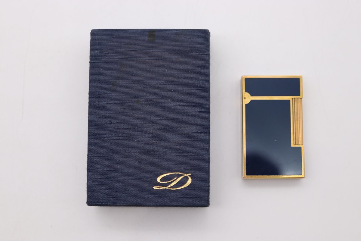 中古美品】S.T.DUPONT エステーデュポン ライン2 ガスライター 漆 青 