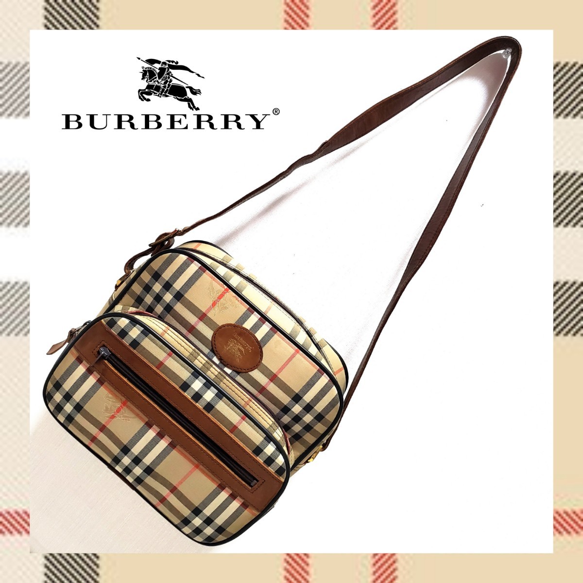 １円　激レア　BURBERRYS　バーバリーズ　ショルダーバッグ　メッセンジャーバッグ　キャンバス×レザー　オールドノバチェック　男女兼用