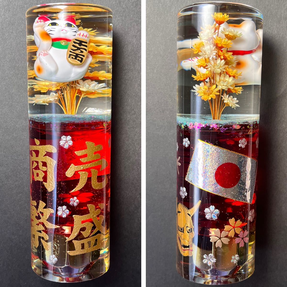 水中花 シフトノブ 招き猫 商売繁盛 ピンク 【公式通販】