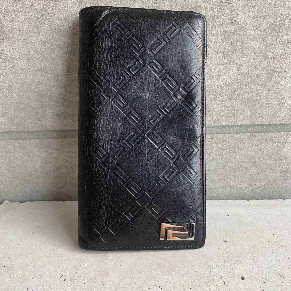 versace ヴェルサーチ 長財布 2つ折り財布 ブラック ヴェルサーチ
