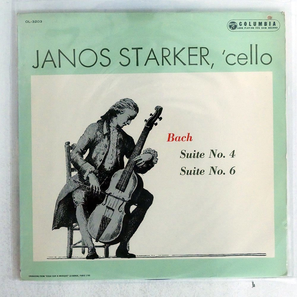 ペラ ヤーノシュ・シュタルケル/無伴奏チェロ組曲第4＆6番/COLUBIA OL3203